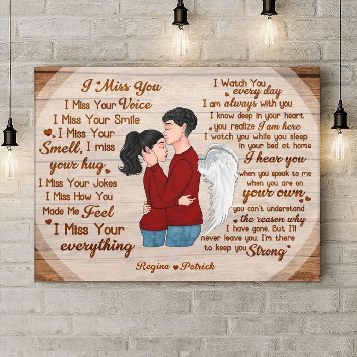 Custom Personalized Husband Memorial Canvas - Memorial Gift For Couple - I Miss Your Everything