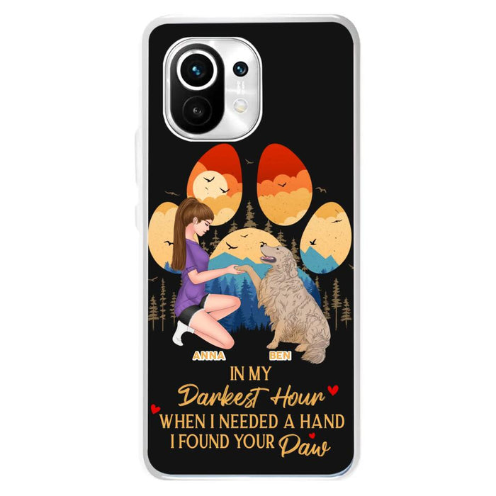 Custom Personalized Dog Mom Phone Case - Gift For Dog Mom/ Dog Lover/ Mother's Day Gift - In My Darkest Hour When I Needed A Hand I Found Your Paw - Case For Xiaomi/ Oppo/ Huawei