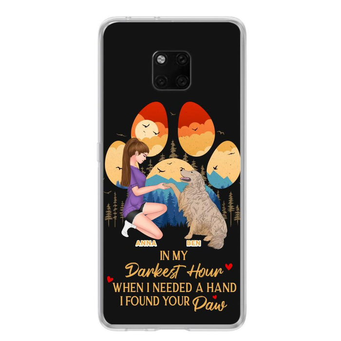 Custom Personalized Dog Mom Phone Case - Gift For Dog Mom/ Dog Lover/ Mother's Day Gift - In My Darkest Hour When I Needed A Hand I Found Your Paw - Case For Xiaomi/ Oppo/ Huawei