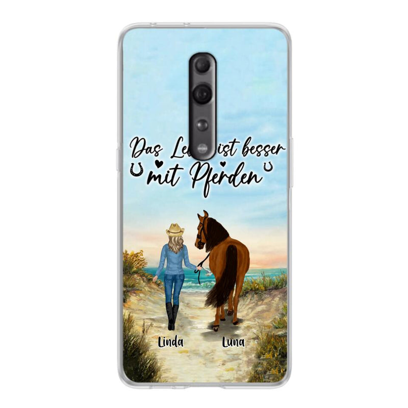 Personalized Horse Girl Phone Case - Gift Idea For Horse Lovers/Girl - Up to 6 Horses - Das Leben Ist Besser Mit Pferden - Cases For Oppo/Xiaomi/Huawei