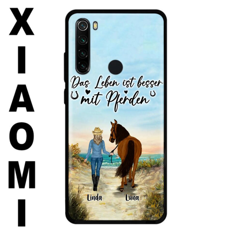 Personalized Horse Girl Phone Case - Gift Idea For Horse Lovers/Girl - Up to 6 Horses - Das Leben Ist Besser Mit Pferden - Cases For Oppo/Xiaomi/Huawei