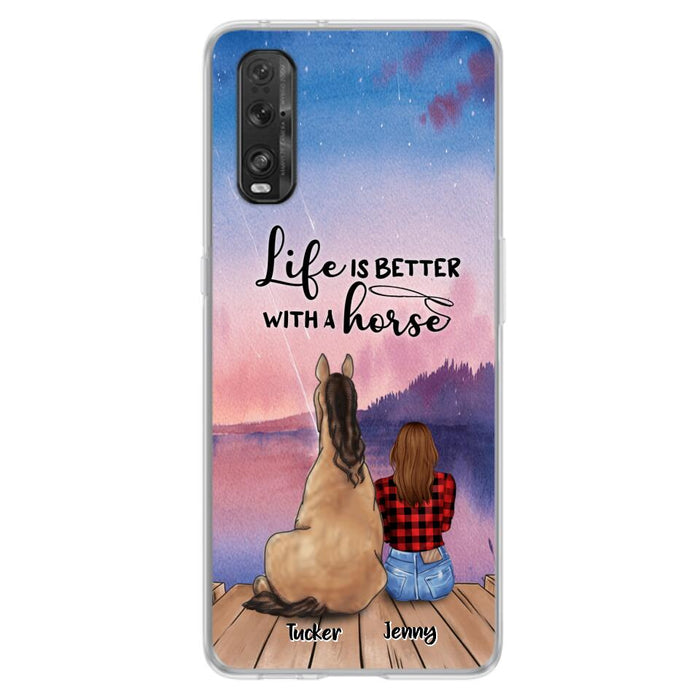 Personalized Horse/Dog Mom Phone Case For Huawei, Xiaomi and Oppo - Up to 2 Horses and 3 Dogs - Life is better with a horse - 9AGKN2