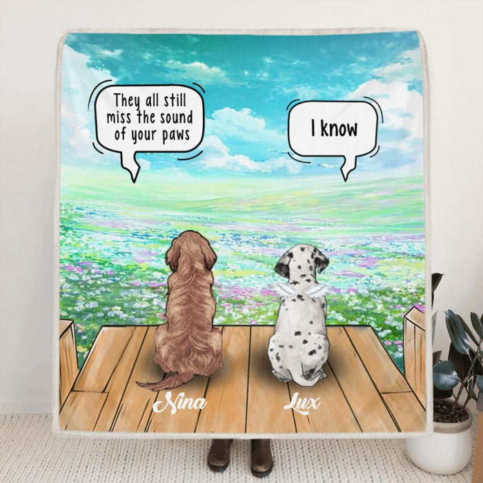 Custom Personalized Dog Quilt/Fleece Blanket - Up to 5 Dogs - Best Gift For Dog Lovers