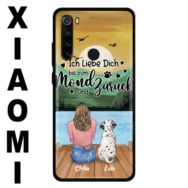 Personalized Dog Mom Phone Case - Mother's Day Gift For Dog Lover With Up to 5 Dogs - Ich Liebe Dich Bis Zum Mond Und Zurück - Case For Xiaomi/Oppo/Huawei