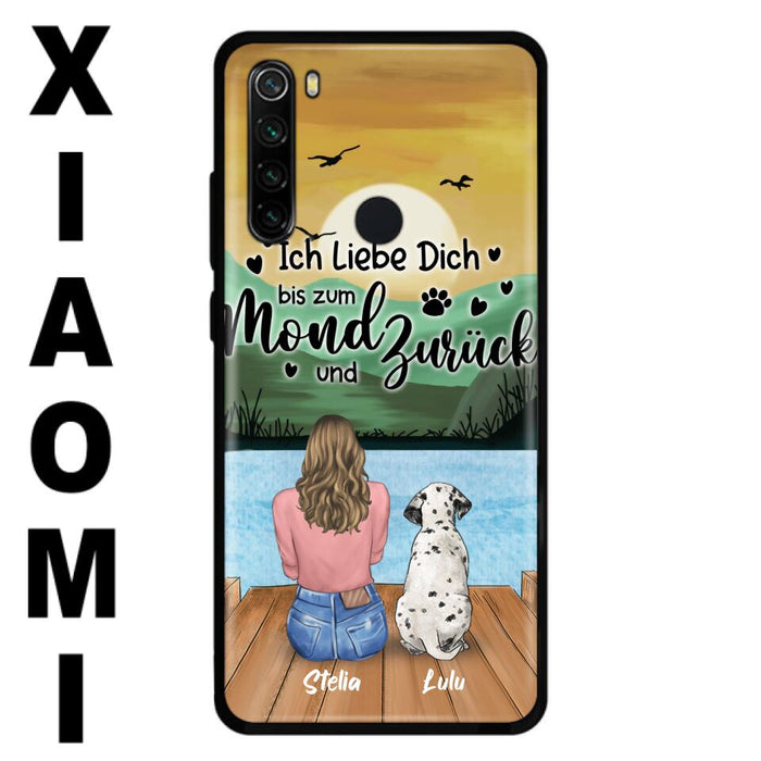 Custom Personalized Dog Mom Phone Case - Gifts For Dog Lover/ Mother's Day With Upto 5 Dogs - Ich Liebe Dich Bis Zum Mond Und Zurück - Case For Xiaomi/ Oppo/ Huawei