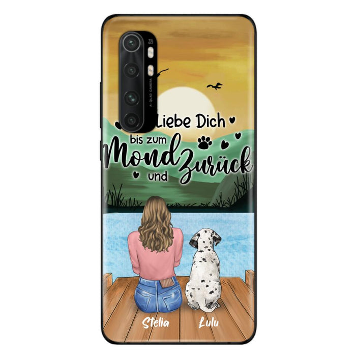 Custom Personalized Dog Mom Phone Case - Gifts For Dog Lover/ Mother's Day With Upto 5 Dogs - Ich Liebe Dich Bis Zum Mond Und Zurück - Case For Xiaomi/ Oppo/ Huawei