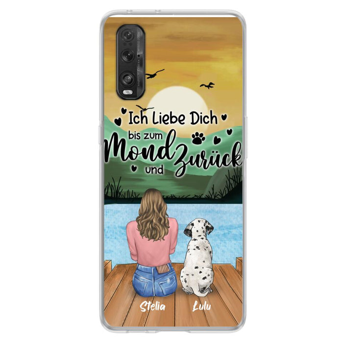 Custom Personalized Dog Mom Phone Case - Gifts For Dog Lover/ Mother's Day With Upto 5 Dogs - Ich Liebe Dich Bis Zum Mond Und Zurück - Case For Xiaomi/ Oppo/ Huawei