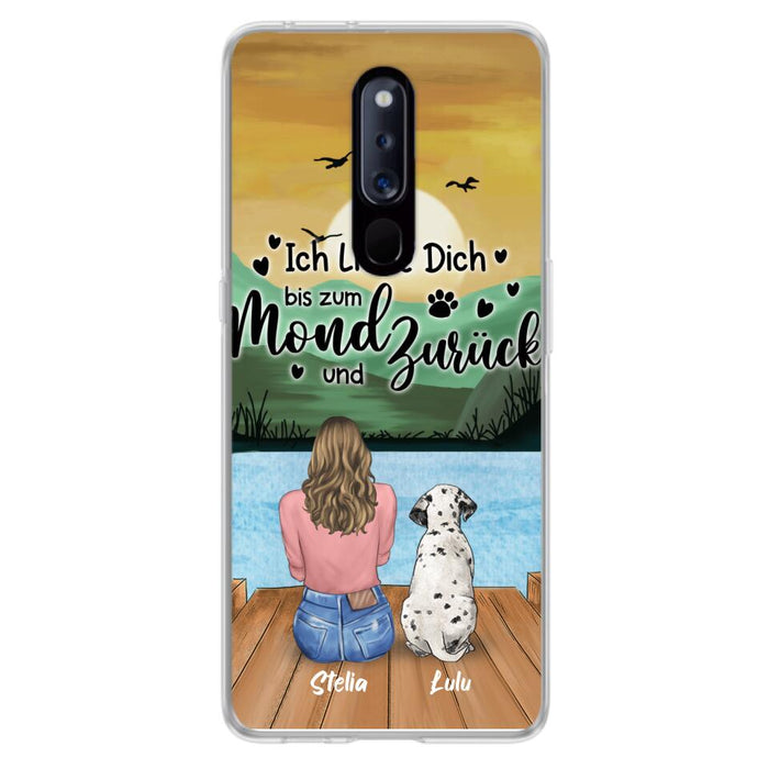 Custom Personalized Dog Mom Phone Case - Gifts For Dog Lover/ Mother's Day With Upto 5 Dogs - Ich Liebe Dich Bis Zum Mond Und Zurück - Case For Xiaomi/ Oppo/ Huawei