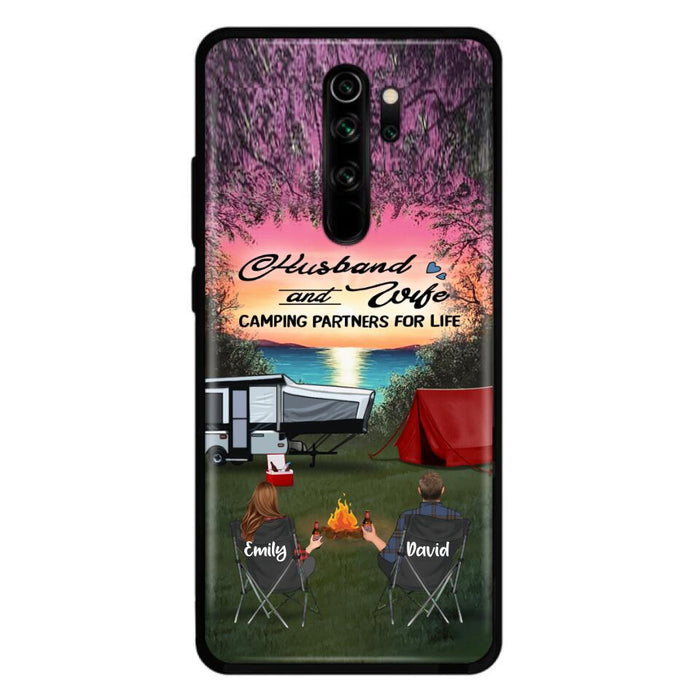 Custom Personalized Camping Phone Case - Couple With Upto 3 Kids And 4 Pets - Gift Idea For Camping Lover - Husband And Wife Camping Partners For Life - Case For Xiaomi, Oppo And Huawei