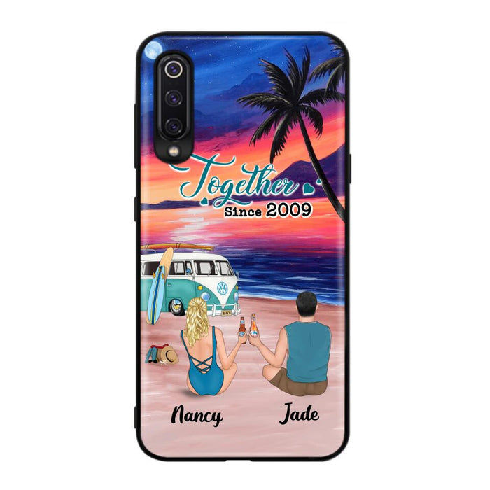 Personalized Beach Camping Phone Case - Gifts For Camping/Dog/Cat Lover With Up to 3 Kids And 3 Pets - This Is Our Happy Place - Case For Xiaomi, Huawei And Oppo