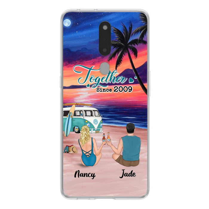 Personalized Beach Camping Phone Case - Gifts For Camping/Dog/Cat Lover With Up to 3 Kids And 3 Pets - This Is Our Happy Place - Case For Xiaomi, Huawei And Oppo