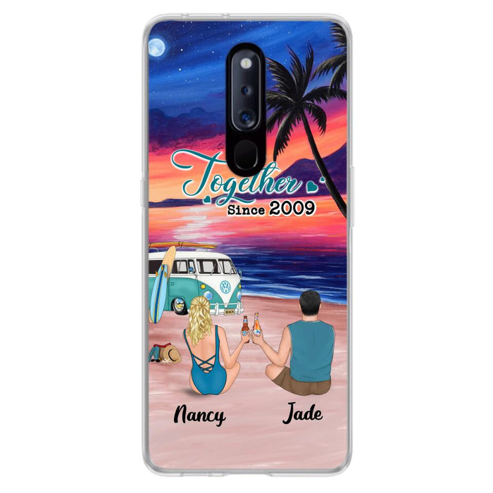 Personalized Beach Camping Phone Case - Gifts For Camping/Dog/Cat Lover With Up to 3 Kids And 3 Pets - This Is Our Happy Place - Case For Xiaomi, Huawei And Oppo