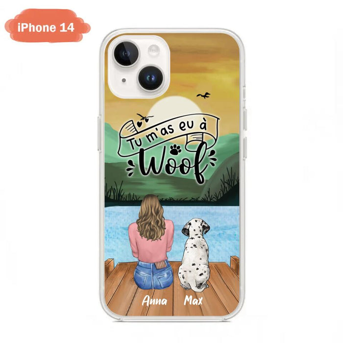 Custom Personalized Dog Mom Phone Case - Gifts For Dog Lover/ Mother's Day With Upto 5 Dogs - Tu m'á eu à Woof