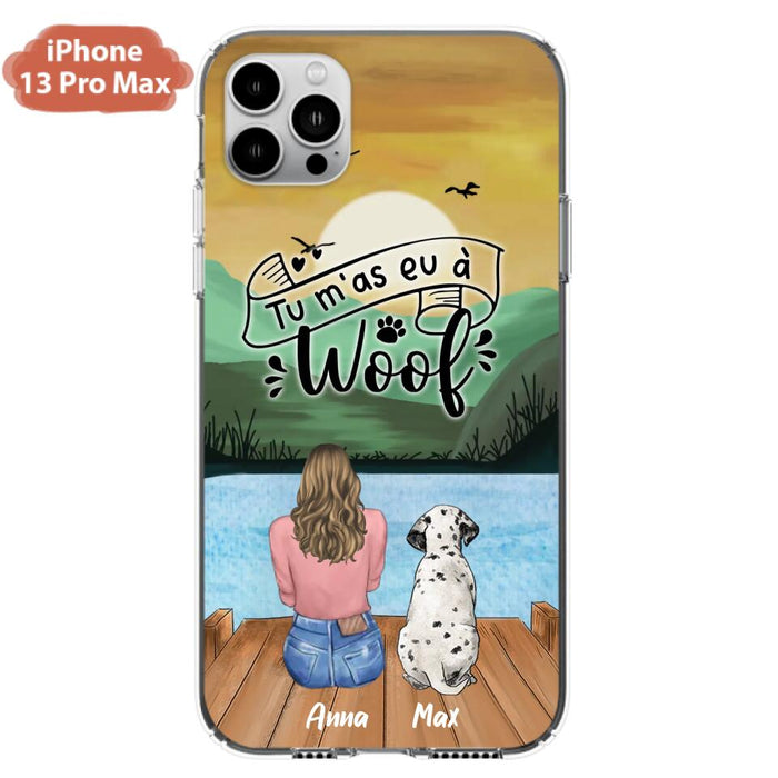 Custom Personalized Dog Mom Phone Case - Gifts For Dog Lover/ Mother's Day With Upto 5 Dogs - Tu m'á eu à Woof