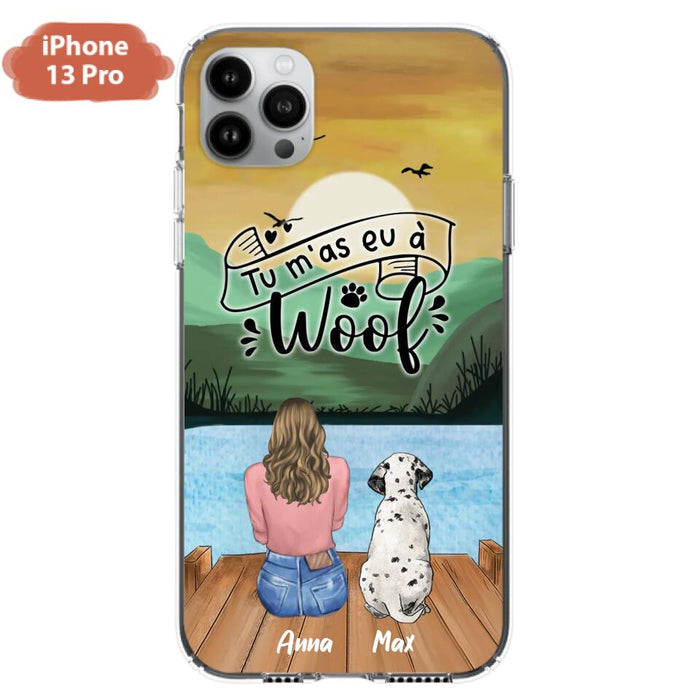 Custom Personalized Dog Mom Phone Case - Gifts For Dog Lover/ Mother's Day With Upto 5 Dogs - Tu m'á eu à Woof