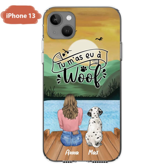 Custom Personalized Dog Mom Phone Case - Gifts For Dog Lover/ Mother's Day With Upto 5 Dogs - Tu m'á eu à Woof