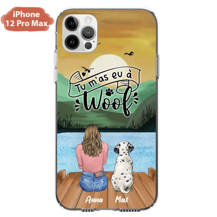 Custom Personalized Dog Mom Phone Case - Gifts For Dog Lover/ Mother's Day With Upto 5 Dogs - Tu m'á eu à Woof