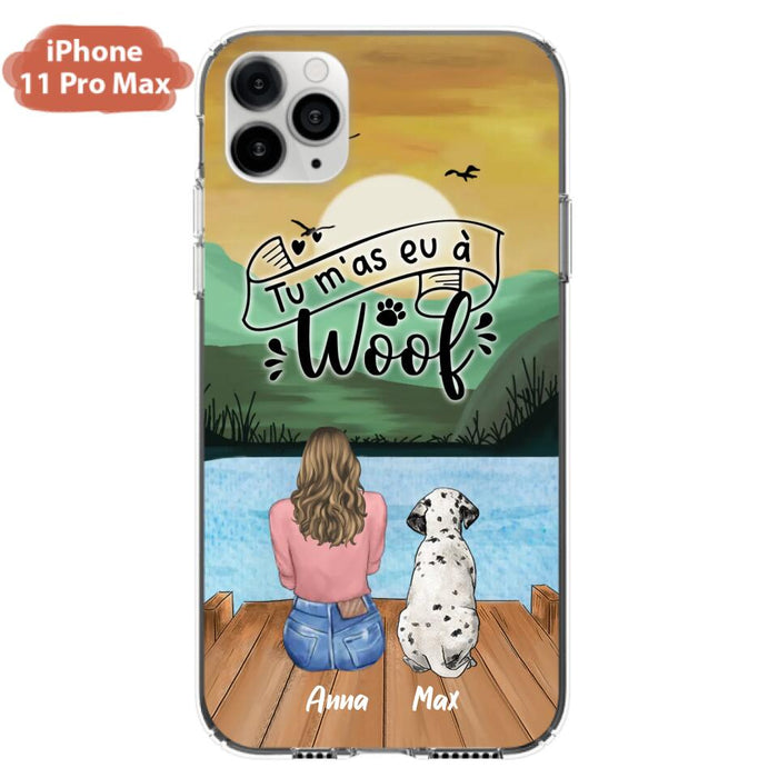 Custom Personalized Dog Mom Phone Case - Gifts For Dog Lover/ Mother's Day With Upto 5 Dogs - Tu m'á eu à Woof