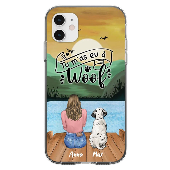 Custom Personalized Dog Mom Phone Case - Gifts For Dog Lover/ Mother's Day With Upto 5 Dogs - Tu m'á eu à Woof