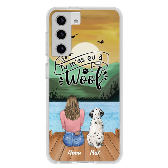 Custom Personalized Dog Mom Phone Case - Gifts For Dog Lover/ Mother's Day With Upto 5 Dogs - Tu m'á eu à Woof