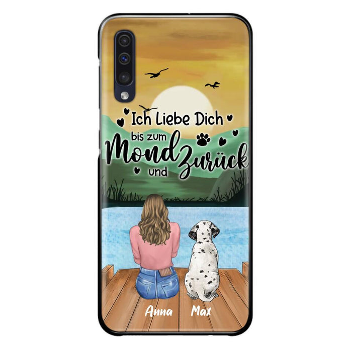 Custom Personalized Dog Mom Phone Case - Gifts For Dog Lover/ Mother's Day With Upto 5 Dogs - Ich Liebe Dich Bis Zum Mond Und Zurück - Case For iPhone And Samsung