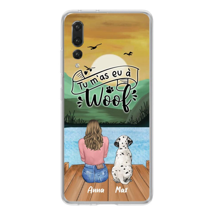 Custom Personalized Dog Mom Phone Case - Gifts For Dog Lover/ Mother's Day With Upto 5 Dogs - Tu M'á Eu À Woof - Case For Xiaomi/ Oppo/ Huawei