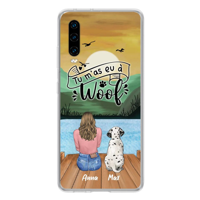 Custom Personalized Dog Mom Phone Case - Gifts For Dog Lover/ Mother's Day With Upto 5 Dogs - Tu M'á Eu À Woof - Case For Xiaomi/ Oppo/ Huawei