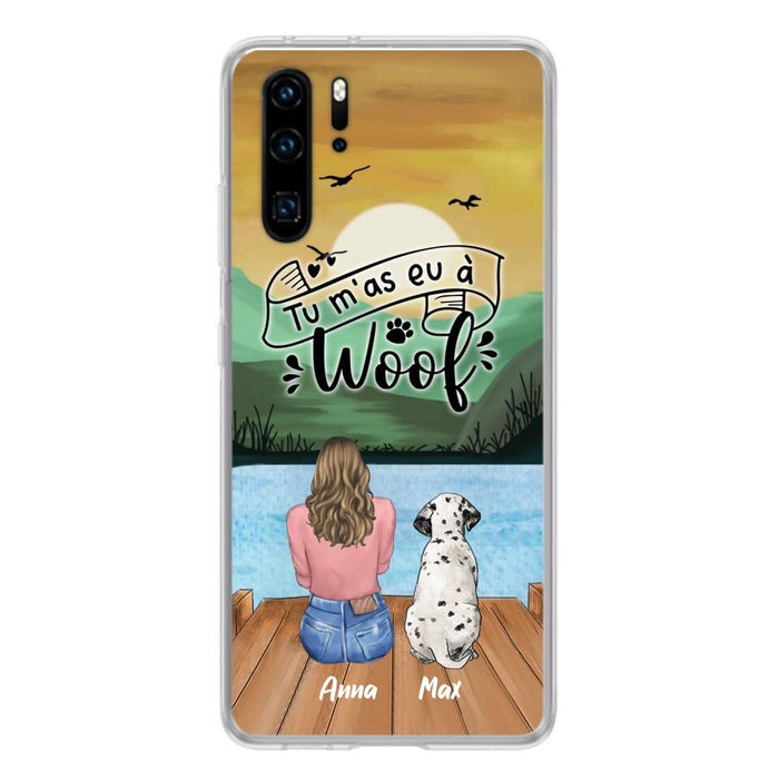 Custom Personalized Dog Mom Phone Case - Gifts For Dog Lover/ Mother's Day With Upto 5 Dogs - Tu M'á Eu À Woof - Case For Xiaomi/ Oppo/ Huawei