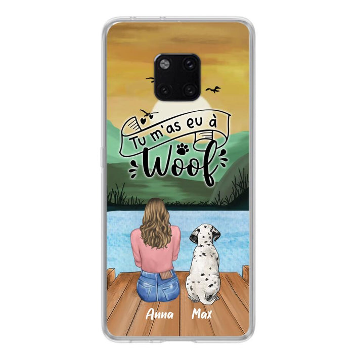 Custom Personalized Dog Mom Phone Case - Gifts For Dog Lover/ Mother's Day With Upto 5 Dogs - Tu M'á Eu À Woof - Case For Xiaomi/ Oppo/ Huawei