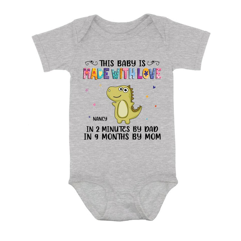 Personalized Love Baby Onesie - Gift Idea for Baby/Mother's Day/Father's Day - This Baby Is Made With Love