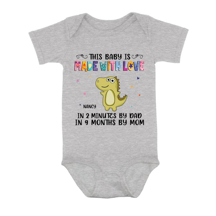 Personalized Love Baby Onesie - Gift Idea for Baby/Mother's Day/Father's Day - This Baby Is Made With Love