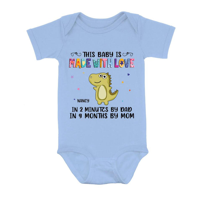 Personalized Love Baby Onesie - Gift Idea for Baby/Mother's Day/Father's Day - This Baby Is Made With Love