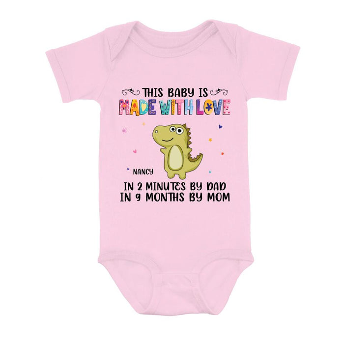 Personalized Love Baby Onesie - Gift Idea for Baby/Mother's Day/Father's Day - This Baby Is Made With Love