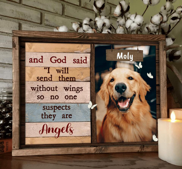 Personalized Dog Memorial Passing Custom Photo Poster - Memorial Gift Idea For Dog/ Cat Lover - I Will Send Them Without Wings