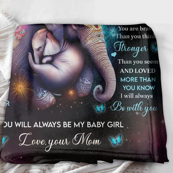 Custom Personalized To My Daughter Quilt/Single Layer Fleece Blanket - Gift Idea for Daughter/Mother's Day - Never Feel That You Are Alone