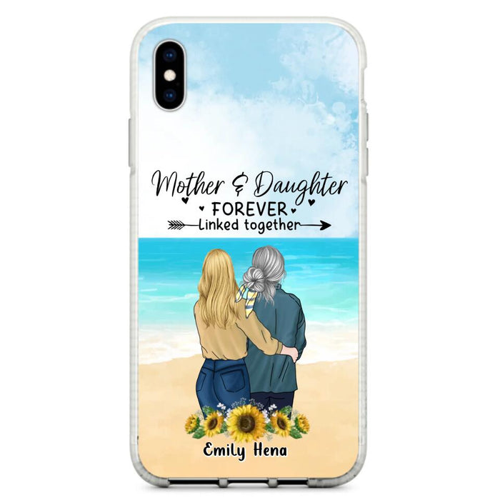 Custom Personalized Mom & Daughter Phone Case - Mother's Day Gift Idea From Daughter - Mother & Daughter Forever Linked Together - Cases For iPhone/Samsung