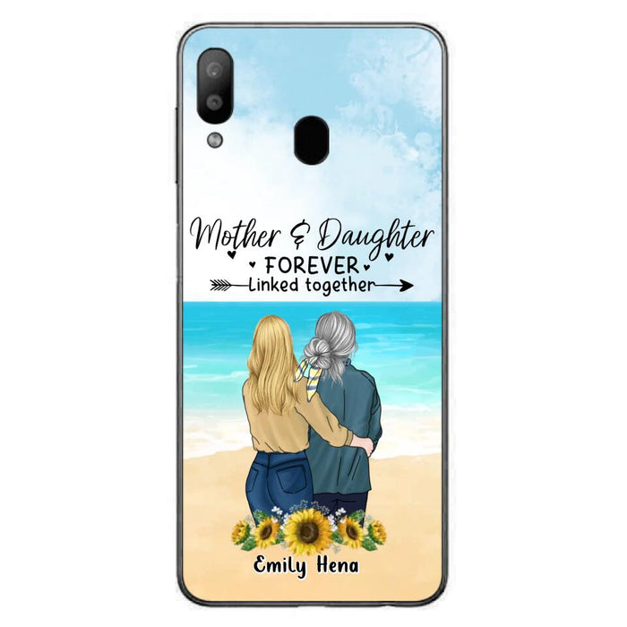 Custom Personalized Mom & Daughter Phone Case - Mother's Day Gift Idea From Daughter - Mother & Daughter Forever Linked Together - Cases For iPhone/Samsung