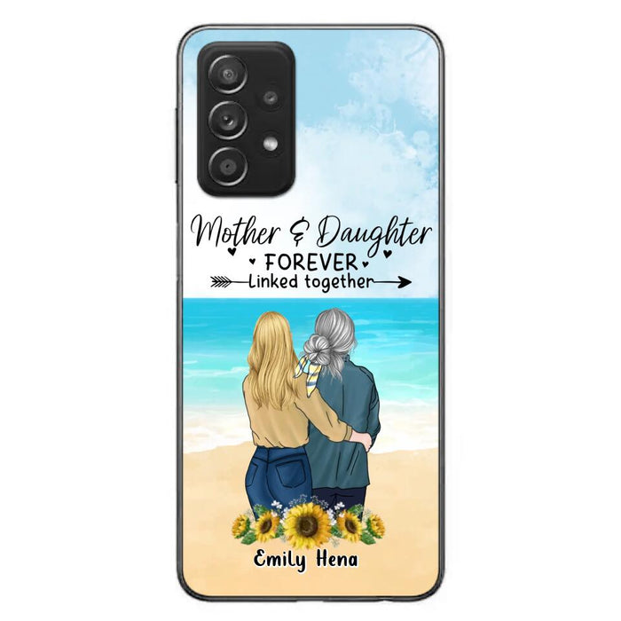 Custom Personalized Mom & Daughter Phone Case - Mother's Day Gift Idea From Daughter - Mother & Daughter Forever Linked Together - Cases For iPhone/Samsung