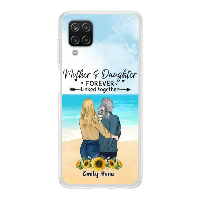 Custom Personalized Mom & Daughter Phone Case - Mother's Day Gift Idea From Daughter - Mother & Daughter Forever Linked Together - Cases For iPhone/Samsung