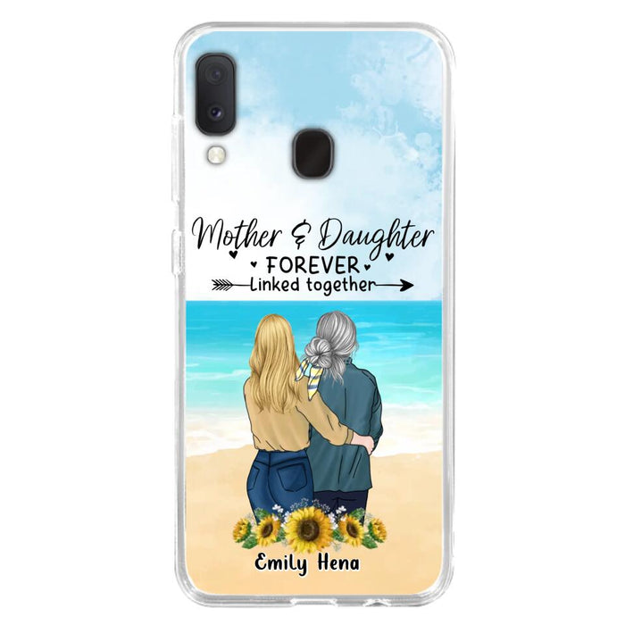 Custom Personalized Mom & Daughter Phone Case - Mother's Day Gift Idea From Daughter - Mother & Daughter Forever Linked Together - Cases For iPhone/Samsung