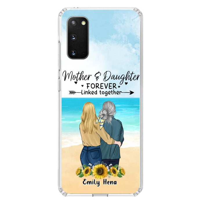 Custom Personalized Mom & Daughter Phone Case - Mother's Day Gift Idea From Daughter - Mother & Daughter Forever Linked Together - Cases For iPhone/Samsung