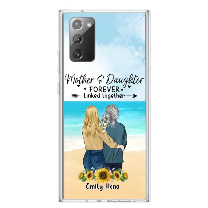 Custom Personalized Mom & Daughter Phone Case - Mother's Day Gift Idea From Daughter - Mother & Daughter Forever Linked Together - Cases For iPhone/Samsung