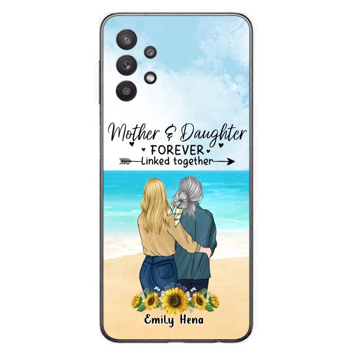 Custom Personalized Mom & Daughter Phone Case - Mother's Day Gift Idea From Daughter - Mother & Daughter Forever Linked Together - Cases For iPhone/Samsung