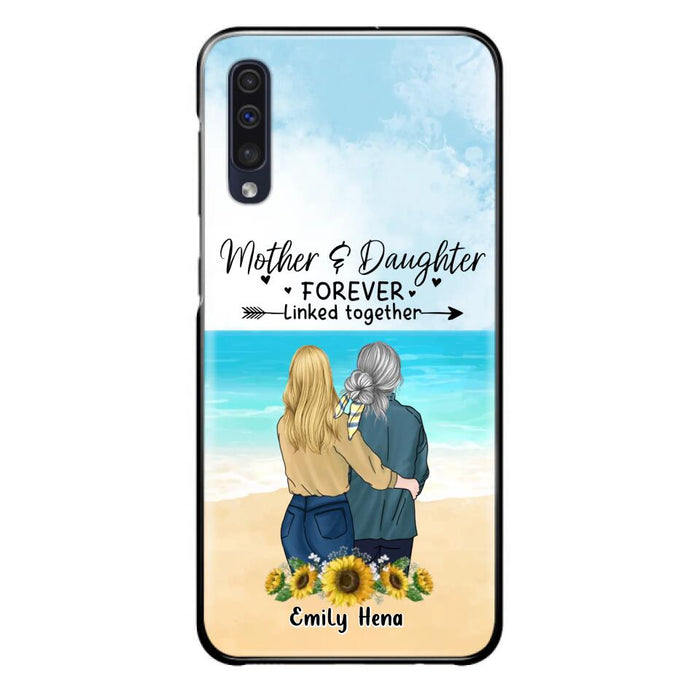 Custom Personalized Mom & Daughter Phone Case - Mother's Day Gift Idea From Daughter - Mother & Daughter Forever Linked Together - Cases For iPhone/Samsung