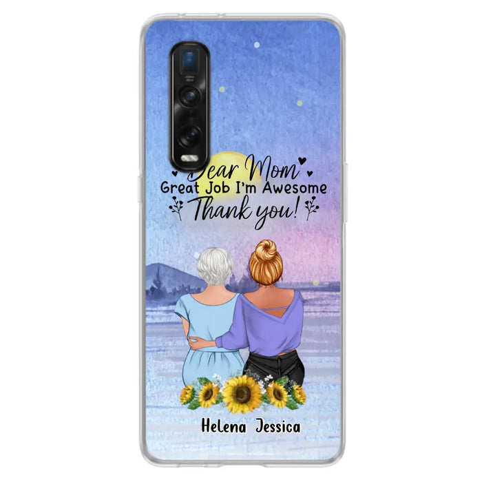 Custom Personalized Mom & Daughter Phone Case - Mother's Day Gift Idea From Daughter - Dear Mom Great Job I'm Awesome - Cases For Oppo/Xiaomi/Huawei