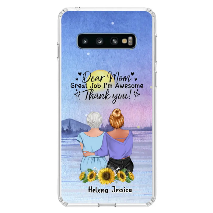 Custom Personalized Mom & Daughter Phone Case - Mother's Day Gift Idea From Daughter - Dear Mom Great Job I'm Awesome - Cases For iPhone/Samsung