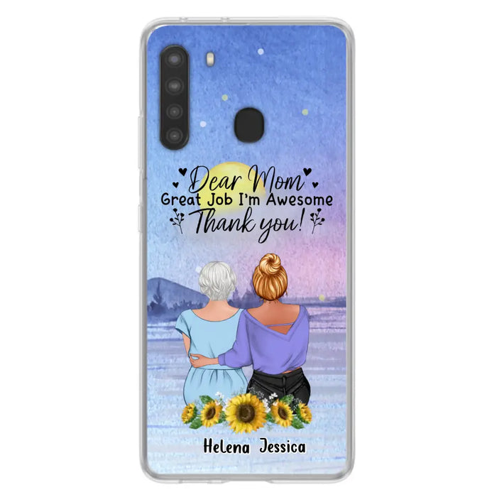 Custom Personalized Mom & Daughter Phone Case - Mother's Day Gift Idea From Daughter - Dear Mom Great Job I'm Awesome - Cases For iPhone/Samsung