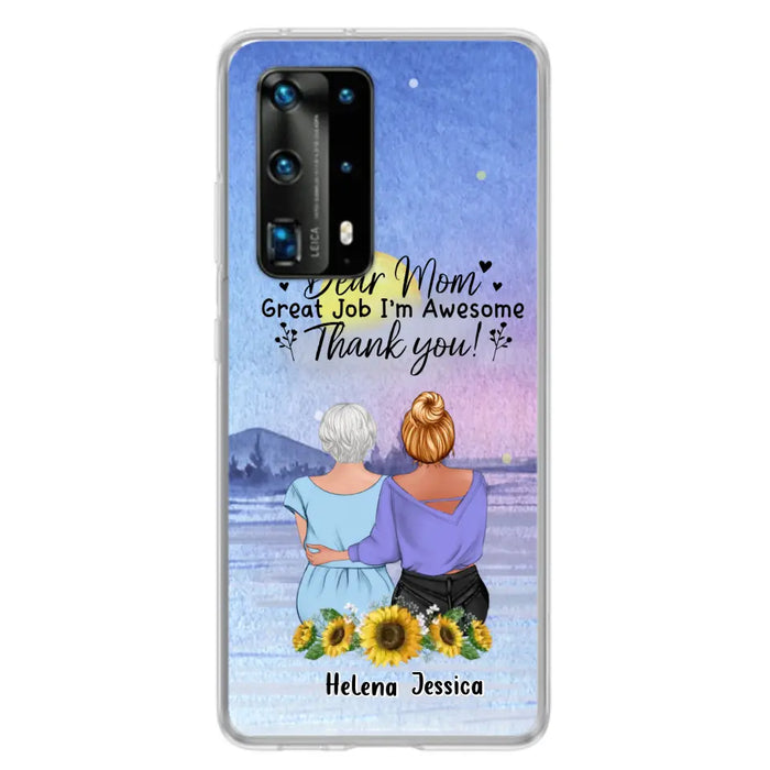 Custom Personalized Mom & Daughter Phone Case - Mother's Day Gift Idea From Daughter - Dear Mom Great Job I'm Awesome - Cases For Oppo/Xiaomi/Huawei