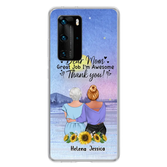 Custom Personalized Mom & Daughter Phone Case - Mother's Day Gift Idea From Daughter - Dear Mom Great Job I'm Awesome - Cases For Oppo/Xiaomi/Huawei