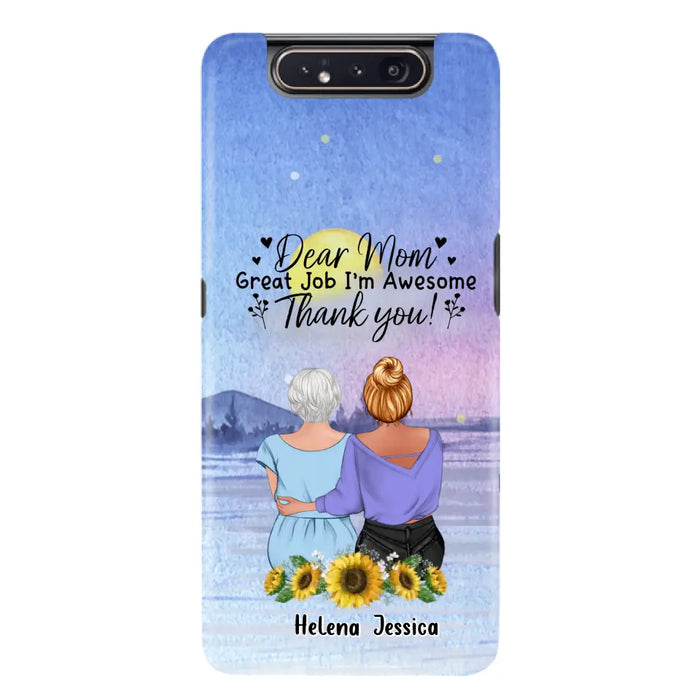 Custom Personalized Mom & Daughter Phone Case - Mother's Day Gift Idea From Daughter - Dear Mom Great Job I'm Awesome - Cases For iPhone/Samsung